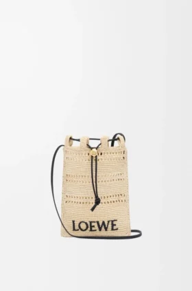 Lomme med snøring i raffia