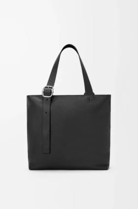 Loop Zipped Tote-vesker i mykt, kornet kalveskinn