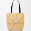 Medium Puzzle Fold-tote-veske i raffia Medium Puzzle Fold-tote-veske i raffia