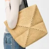 Medium Puzzle Fold-tote-veske i raffia Medium Puzzle Fold-tote-veske i raffia