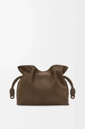 Mellomstor Flamenco-clutch i kornet nubuck