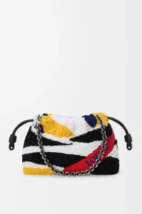 Mellomstor Flamenco Purse i brodert nappa