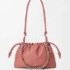 Mellomstor Flamenco Purse i mykt nappa-lammeskinn