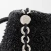 Mellomstor Flamenco Purse med løveperler i perlebesatt lerret og kalveskinn