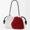 Mellomstor Flamenco Purse med løveperler i perlebesatt lerret og kalveskinn