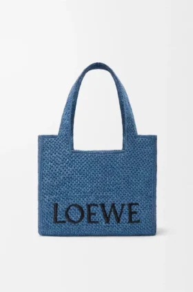 Mellomstor loewe Font Tote i raffia