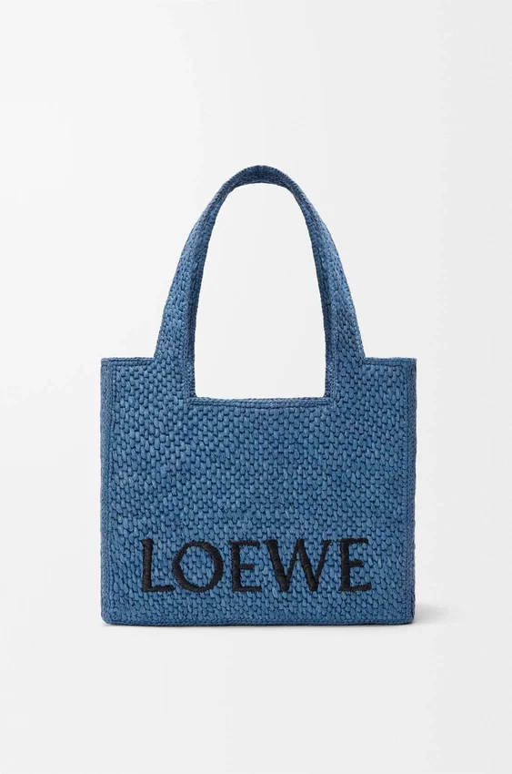 Mellomstor loewe Font Tote i raffia Mellomstor loewe Font Tote i raffia