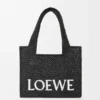 Mellomstor loewe Font Tote i raffia Mellomstor loewe Font Tote i raffia
