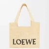 Mellomstor loewe Font Tote i raffia Mellomstor loewe Font Tote i raffia
