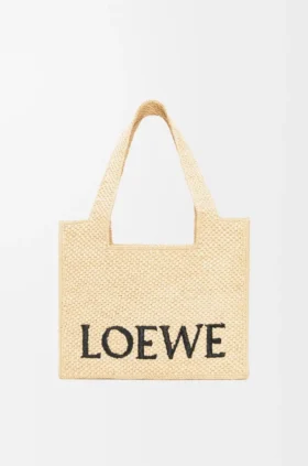Mellomstor loewe Font Tote i raffia