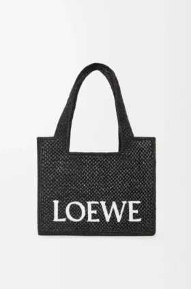 Mellomstor loewe Font Tote i raffia