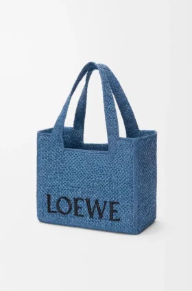 Mellomstor loewe Font Tote i raffia