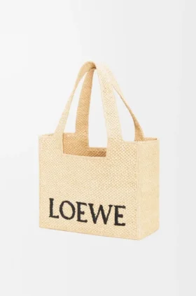 Mellomstor loewe Font Tote i raffia