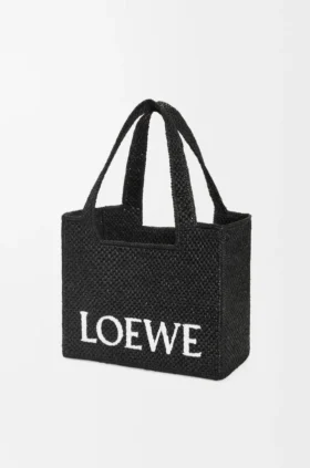 Mellomstor loewe Font Tote i raffia