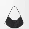 Mellomstor loewe Swing-veske i raffia og kalveskinn Mellomstor loewe Swing-veske i raffia og kalveskinn