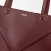 Mellomstor Puzzle Fold-tote-veske i skinnende kalveskinn