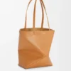 Mellomstor Puzzle Fold-tote-veske i skinnende kalveskinn