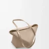 Mellomstor Puzzle Fold-tote-veske i skinnende kalveskinn