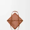 Mellomstor Puzzle Fold-tote-veske i skinnende kalveskinn