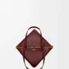 Mellomstor Puzzle Fold-tote-veske i skinnende kalveskinn
