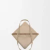 Mellomstor Puzzle Fold-tote-veske i skinnende kalveskinn