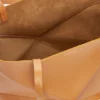 Mellomstor Puzzle Fold-tote-veske i skinnende kalveskinn