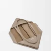 Middels horisontal Puzzle Fold-tote-veske i mykt, kornet kalveskinn