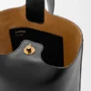 Middels Pebble Bucket i glatt kalveskinn
