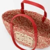 Middels stor Eclipse-kurv i raffia og kalveskinn Middels stor Eclipse-kurv i raffia og kalveskinn