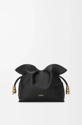 Mini Coil Flamenco-clutch i nappa-kalveskinn