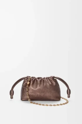 Mini Flamenco Purse i kalveskinn med moiré-mønster