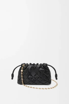 Mini Flamenco Purse i rynket nappa-kalveskinn