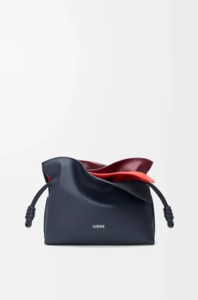 Mini-lagdelt Flamenco-clutch i nappa-kalveskinn
