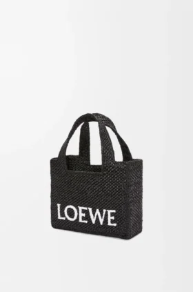 Mini Loewe Font Tote i raffia