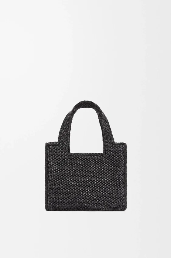 Mini Loewe Font Tote i raffia Mini Loewe Font Tote i raffia