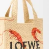 Mini Loewe Font Tote i raffia Mini Loewe Font Tote i raffia