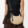 Mini Punch Hole Hobo i raffia og kalveskinn Mini Punch Hole Hobo i raffia og kalveskinn