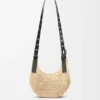 Mini Punch Hole Hobo i raffia og kalveskinn Mini Punch Hole Hobo i raffia og kalveskinn