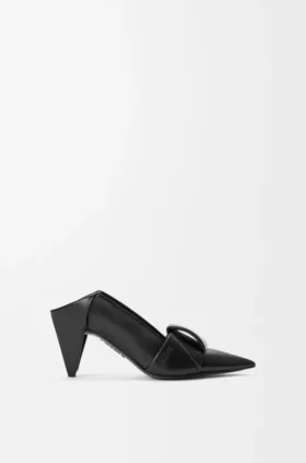 Origami-pumps med klaff bak i lammeskinn