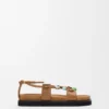 «Pebble Beads Fussbett»-Sandaler i nappa-lammeskinn «Pebble Beads Fussbett»-Sandaler i nappa-lammeskinn