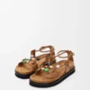 «Pebble Beads Fussbett»-Sandaler i nappa-lammeskinn «Pebble Beads Fussbett»-Sandaler i nappa-lammeskinn