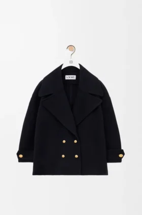 Pebble-peacoat i ull