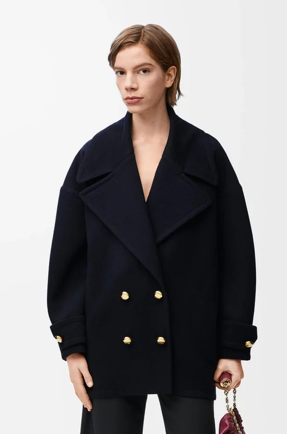 Pebble-peacoat i ull Pebble-peacoat i ull