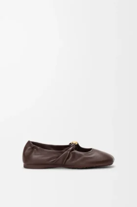 Pebble Soft-ballerinasko i nappa-lammeskinn