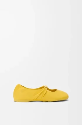 Pebble Soft-ballerinasko i nappa-lammeskinn