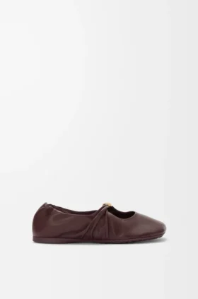 Pebble Soft-ballerinasko i nappa-lammeskinn