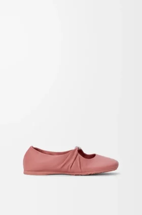 Pebble Soft-ballerinasko i nappa-lammeskinn