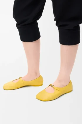 Pebble Soft-ballerinasko i nappa-lammeskinn