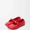 Pebble Soft-ballerinasko i nappa-lammeskinn