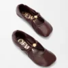 Pebble Soft-ballerinasko i nappa-lammeskinn